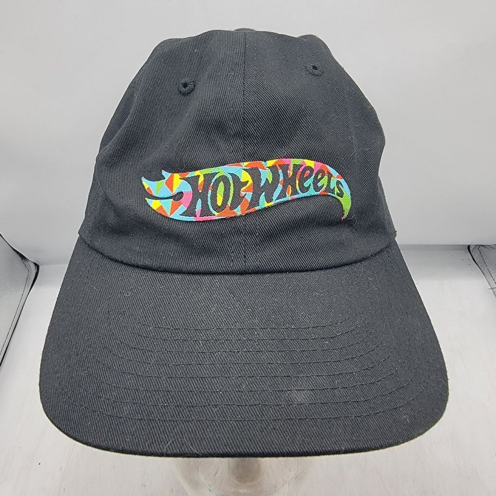 Hot Wheels Black Hat Colorful Logo Casual Adjustable Lightweight Comfort